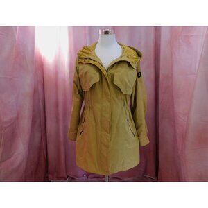 UGIZ SOFT SHELL HOODED PARKA JACKET WOMEN XS BEIGE YELLOW